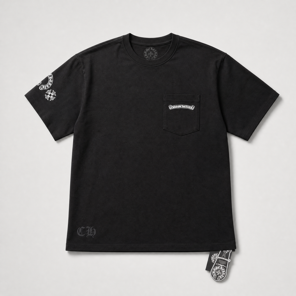 Black and multi-color T-shirt