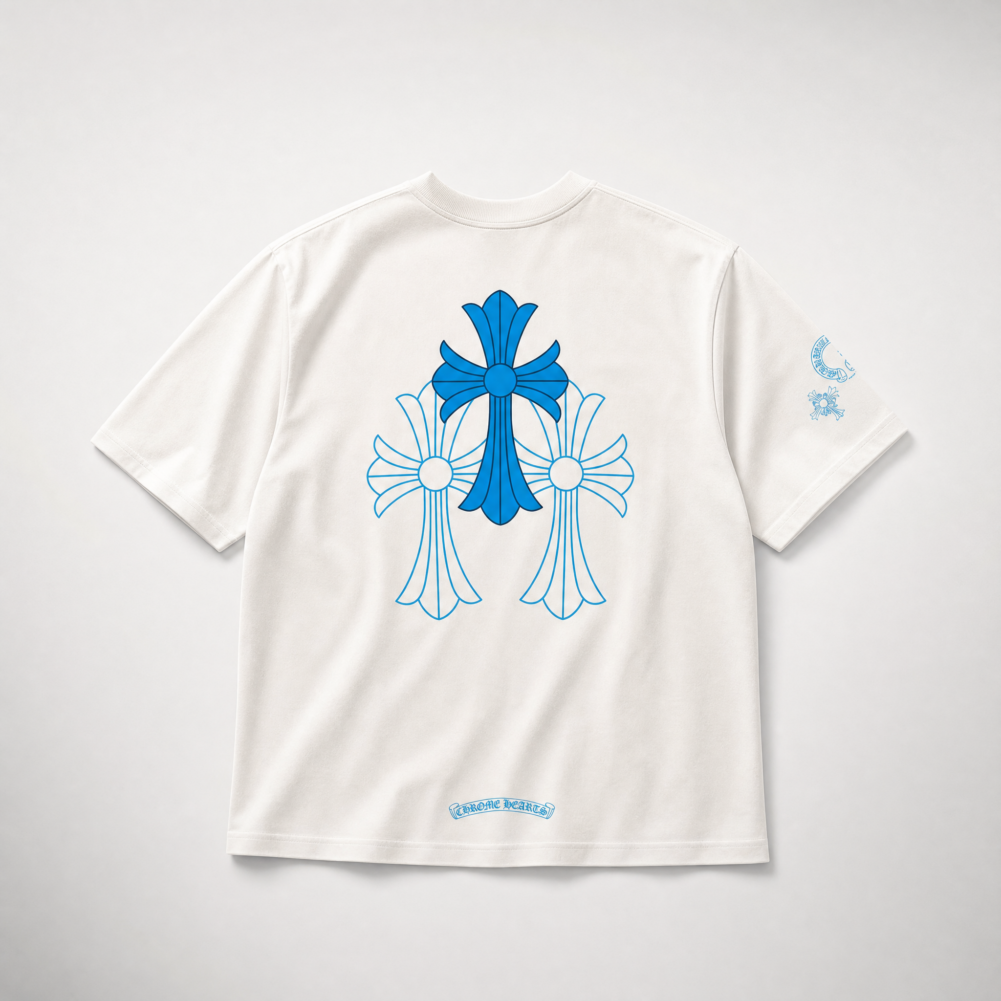 White and blue T-shirt