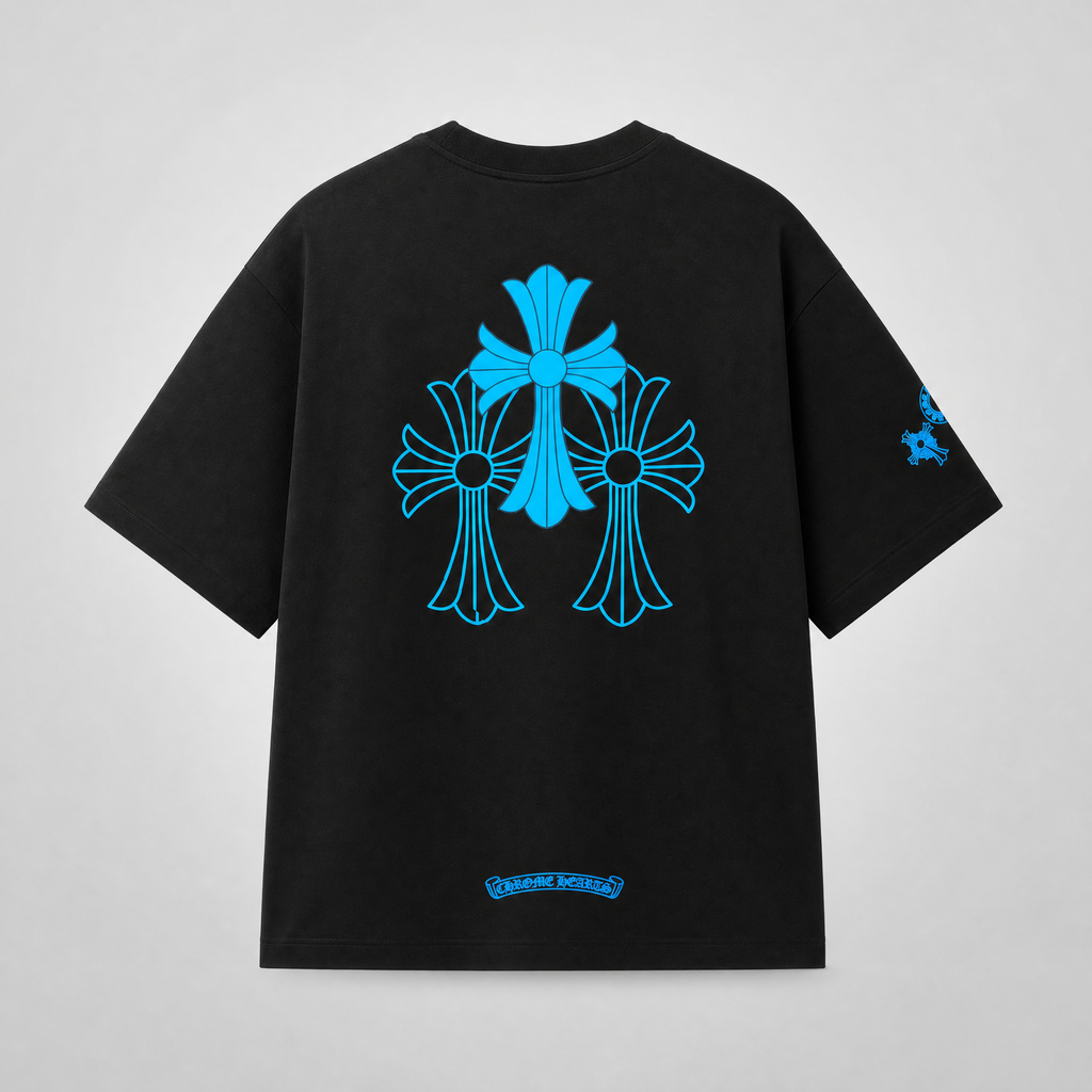 Blue and black T-shirt