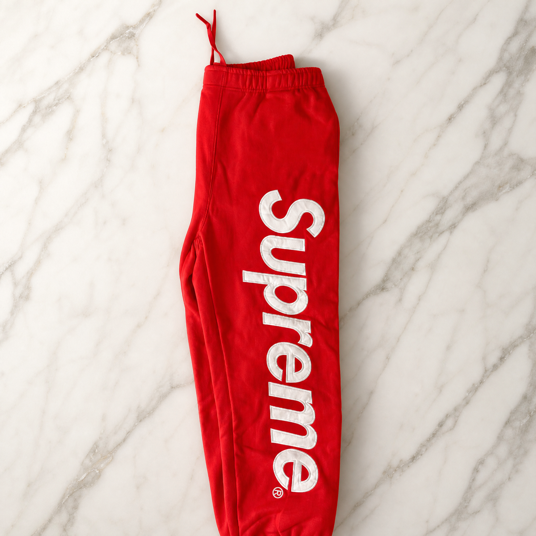 Red sweatpants